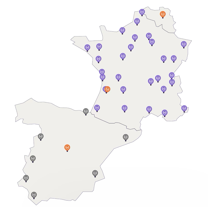 Image de la carte de France avec pictos