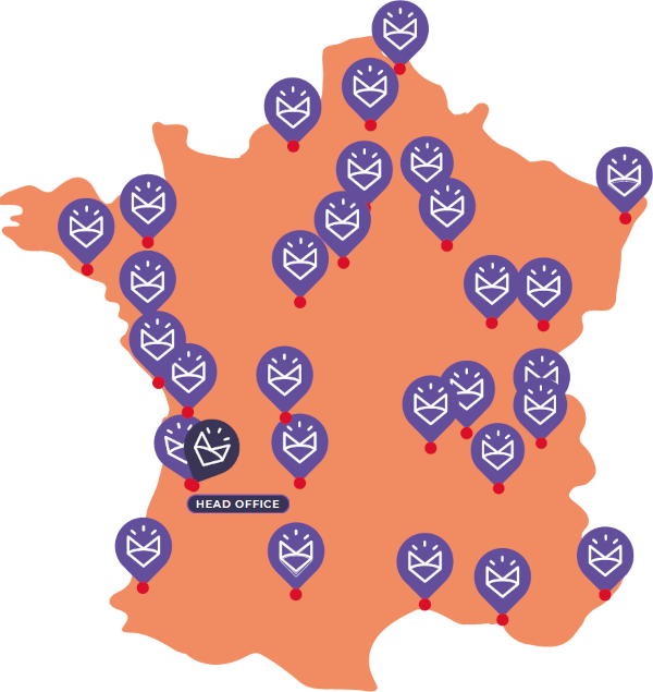 Image de la carte de France avec pictos